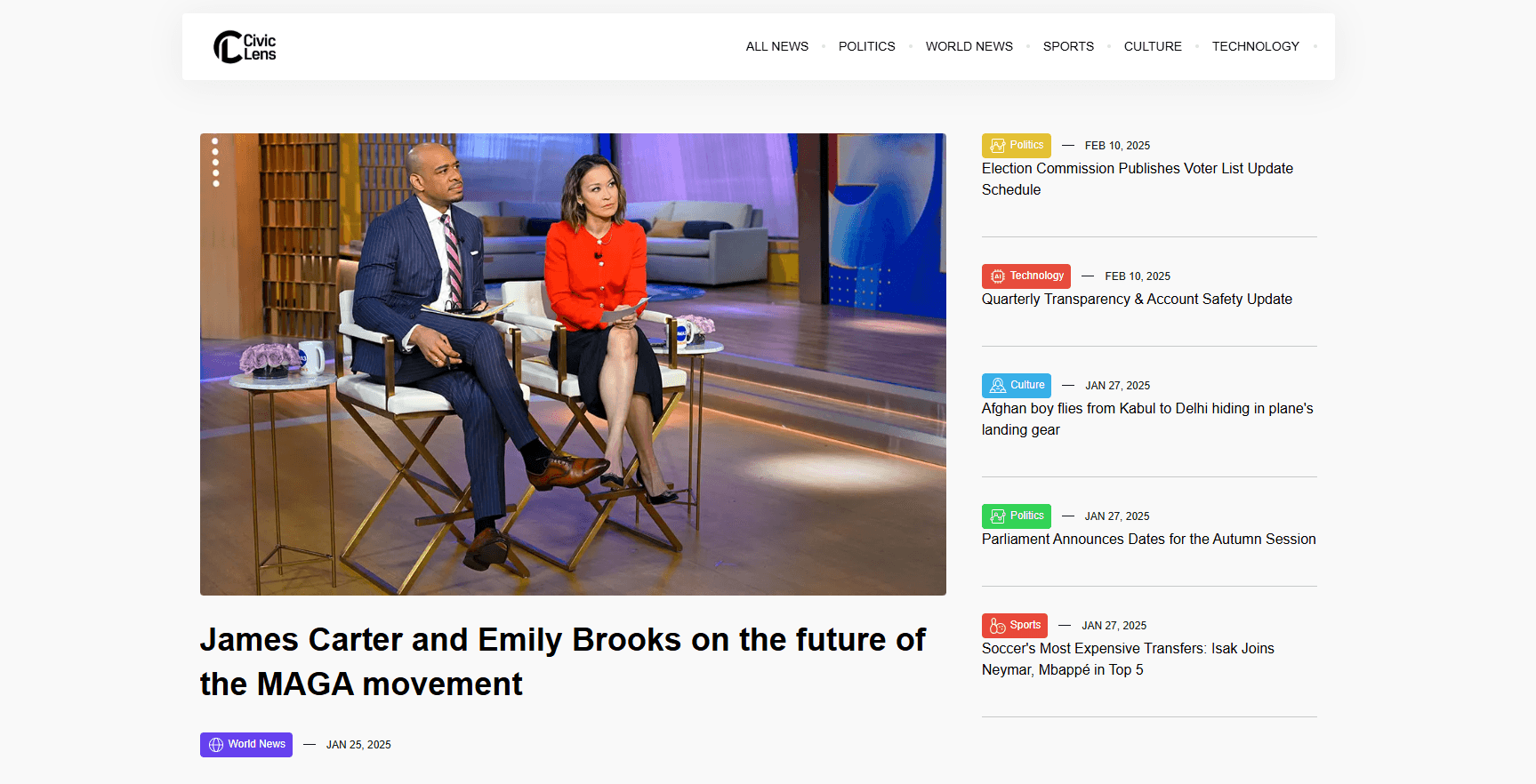 Civic Lens News Portal